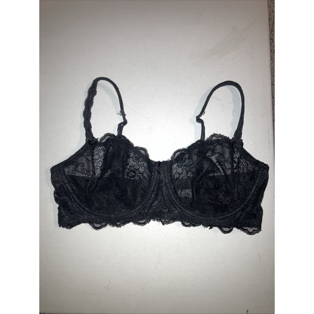 Honey B Black Lace Underwire Style #IB8402 Size 38D Bra